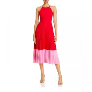 Aidan Pleated Halter Midi Dress